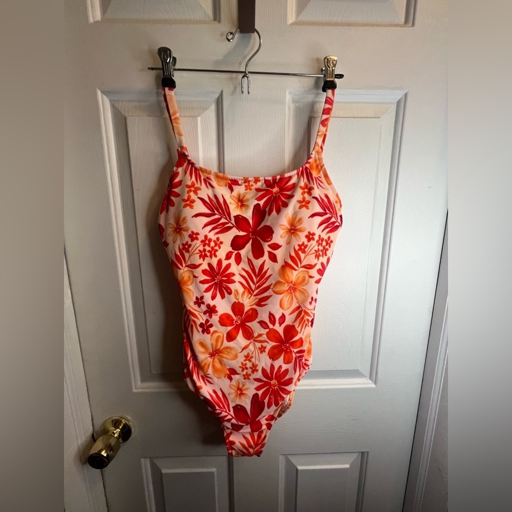 Floral Swimwear in Red and Orange